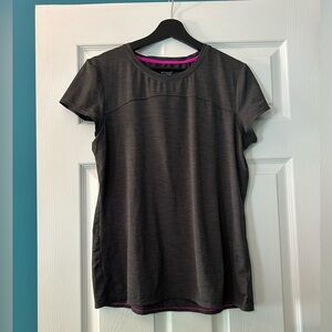 Athleta Soft Open Back Short Sleeve T-Shirt Active Wear Women's Size Large
